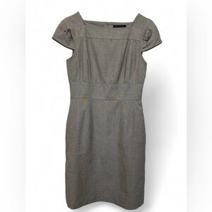 Women's Banana Republic Knee‎ Length Gray Cap Sleeve Size 4 Stretch Dress